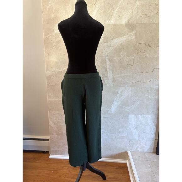 St. John Santana Knit Wide Leg Pants – Sz 6 - Hunter Green, Vintage Quiet Luxury - Picture 8 of 11